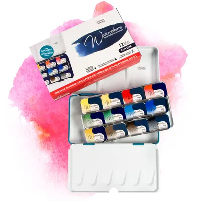 Produktbild von Aquarellfarben 7 Artists 12 Farben Classic | Aquarellfarben Kasten | Aquarellkasten für Künstler | Aquarellfarben Flüssig | Watercolor Paint