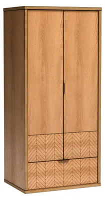 Produktbild von Masseno Drehtürenschrank CARINI 86,6/187,4/60,6 cm 3-türig Eichefarben