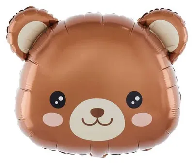 Image de Ballon En Forme De Tête D'ours, 57X60 Cm. Motif : Tête D'ours. Idéal Pour Une Fête Sur Le Thème Des Ours