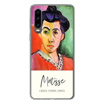 Produktbild von MuchoWow® Handyhülle Schutzhülle Hülle für Huawei P30 Matisse - Grüner Streifen (1905) - Alte Meister Silikon Softcase Handy Hülle - Kartenbesitzer