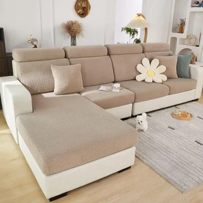 Produktbild von Sofakissenbezug Stretch Universal Khaki 1-Sitzer 55-89 cm