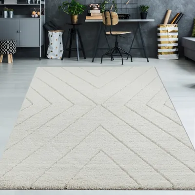 Obrázek produktu pro 3D koberec ve skandinávském stylu, bílá, krémově béžová, rozměry – 140 x 200 cm