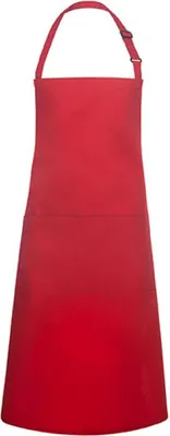 Zdjęcie produktu dla Karlowsky BLS 9 | Ponadgabarytowy fartuch śliniakowy Basic z klamrą i kieszenią - Kolor: czerwony (ok. Pantone 186C) - Rozmiar: 100 x 100 cm