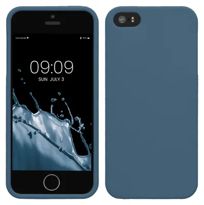 Produktbild von kwmobile Handyhülle für Apple iPhone SE (1.Gen 2016) / iPhone 5 / iPhone 5S Hülle - TPU Case - Kabelloses Laden - Schutzhülle Cover in Marineblau