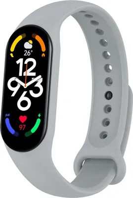 Produktbild von Sport Ersatz Armband für Xiaomi Mi Band 5 7 6 NFC Amazfit Band 5 Loop Silikon, Farbe:Grau