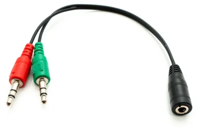 Produktbild von SYSTEM-S Audio Y Kabel 20 cm Stereo AUX Klinke 3,5mm Buchse zu 2x Stecker Adapter Schwarz