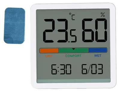 Produktbild von Temperatur- und Feuchtigkeitsmessgerät 3-in-1: Digitales Thermometer und Hygrometer mit Anzeige für den Einsatz in Wohnungen und Räumen