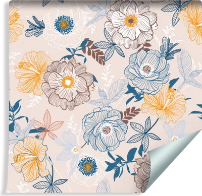 Produktbild von 10m VLIES TAPETE Rolle Natur Schüne Bunte BLUMEN XXL