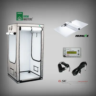 Produktbild von Premium Growset mit Nanolux RG300 LED, Grow Masters Growbox & GSE Lichtsteuerung