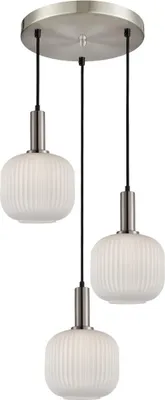 Immagine prodotto di Italux Penzi Lampada a sospensione a 3 luci, argento/bianco