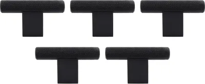 Produktbild von Natural Goods Berlin Möbelgriff WAAGE, Möbelknopf, Schrankgriff, Knauf für Schublade und Tür, Schwarz, 5 Stück
