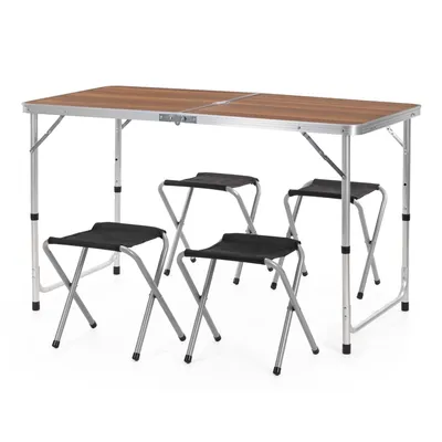 Produktbild von Springos® Camping-Kofferset – klappbarer Campingtisch mit 4 Stühlen, höhenverstellbar, mit Tragegriff