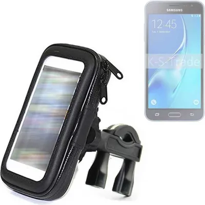 Produktbild von K-S-Trade Fahrrad-Halterung kompatibel mit Samsung Galaxy J3 Duos (2016) Handy-Halterung Halter Lenkstange Fahrradhalterung Motorrad Bike Mount