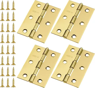Productafbeelding van Klap Hingen - Kast Scharnieren - Meubel Reparatie - Roestbestendig Roestvrij Staal - 75 x 50 mm - Goud