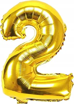 Zdjęcie produktu dla Balon foliowy cyfra 2 złota urodziny 60cm