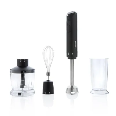 Immagine prodotto di Brabantia Brabantia D8-4CMB Set di frullatori a mano - Tritaghiaccio - Tritatutto - Frullino - 1000 W - 8 velocità - Acciaio inox nero