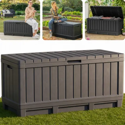 Image de Coffre de jardin pour coussins Keter KENTWOOD 350 l marron