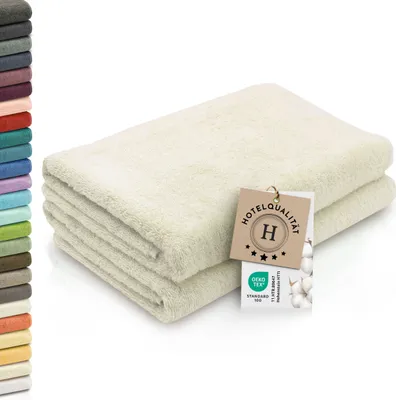 Produktbild von Duschtücher 2er Set, 70x140 cm, creme, Baumwolle