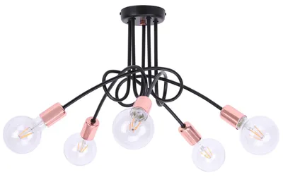 Produktbild von Industrial Deckenleuchte Kupfer zweifarbig – Moderne Pendelleuchte Hängelampe für Wohnzimmer und Esszimmer