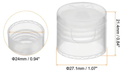 Produktbild von 24 Stš¹ck Flip Cap fš¹r Reiseflaschen zum Befš¹llen, ?:24mm Klappdeckel fš¹r Plastikflaschen zum Befš¹llen, Deckel fš¹r Travel Bottles for Toiletries,Transparent