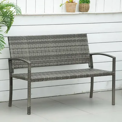 Produktbild von Gartenbank - Gartenbank aus Rattan - Lounge-Bank - Balkonmöbel-Set
