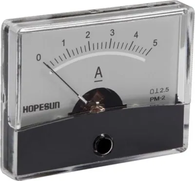 Obrázek produktu pro Analogový proudový panelový měřič 5A DC / 60 X 47 mm
