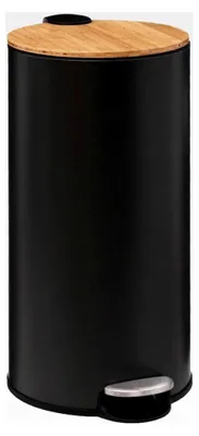 Produktbild von Mülleimer mit Bambusdeckel 30l in Schwarz