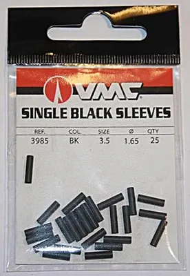 Produktbild von VMC Single Black Sleeves Gr.3,5 Klemmhülsen 1,65mm 25 Stück
