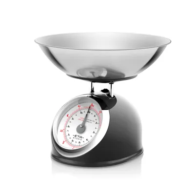 Obrázek produktu pro Eta ETA577790020, Mechanická kuchyňská váha, 5 kg, 25 g, Černá, Kov, Nerezová ocel, Pracovní deska