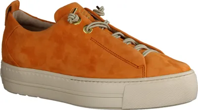 Obrázek produktu pro Paul Green 5017-275 dámské tenisky, kůže, papaya (oranžová), rychlošněrování - dámská obuv, top trendy, červená, kůže (velvet kid)