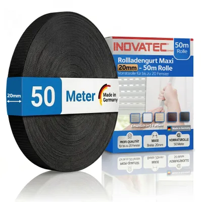 Produktbild von INOVATEC 50 m Rollladen Gurtband Maxi 20 mm schwarz