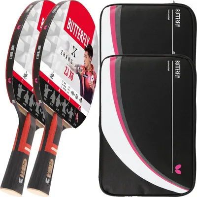 Produktbild von Butterfly 2x Zhang Jike Tischtennisschläger + 2x Tischtennishülle Drive Case II