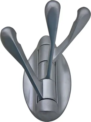 Produktbild von Kleiderhaken mit 3 schwenkbaren Haken Chrom matt Garderobenhaken aus Metall