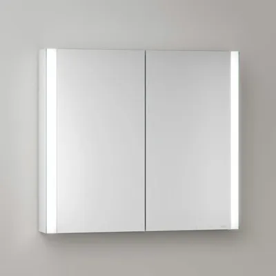 Imagen del producto de Keuco Royal Metis, espejo con armario de pared, LED, 80 x 71 cm, 2 puertas con sistema de calefacción para espejo