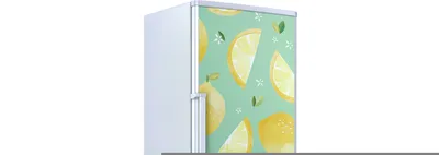 Produktbild von Kühlschrankdekoration  60x180 cm  Aufkleber auf dem Kühlschrank - Tropisch Früchte Zitrone
