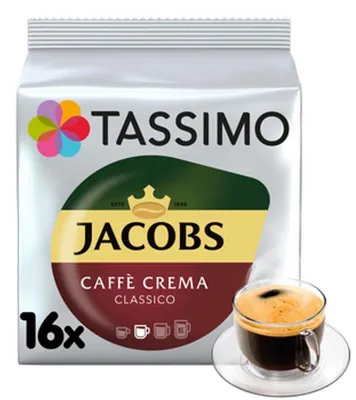 Zdjęcie produktu dla Kapsułki Tassimo Jacobs Caffè Crema Classico, 16 kapsułek kawy (opakowanie 112 g)