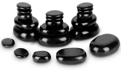 Productafbeelding van Massageset met 20 stenen - Hotstone massage - Verwarming voor hotstones - Spa/massagetherapie - Ontspanning - Voetmassageset