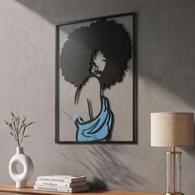 Immagine prodotto di Pannello murale Mauro Ferretti, modello Afef, dimensioni 60x1,3x80 cm, colore nero e blu