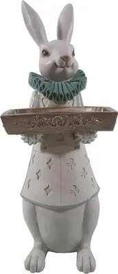 Produktbild von Clayre & Eef Figur Kaninchen 15x13x37 cm Weiß Polyresin