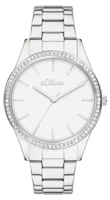 Productafbeelding van s.Oliver dameshorloge - Rond - Zilver - 16 mm - Elegant dameshorloge van metaal met kwaliteitsuurwerk