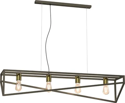 Zdjęcie produktu dla Lampa wisząca Gote tytanowe złoto-złoty połysk 4xE27x15W metal wym:125x100x25cm IP20 Luminex