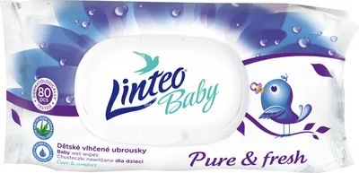 Obrázok produktu pre Vlhčené obrúsky Linteo Baby Pure and fresh 80ks s plastovým uzatváraním 30430