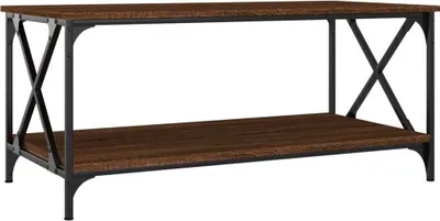 Obrázek produktu pro vidaXL Konferenční stolek Brown Oak Optics 100x50x45 cm Materiál dřeva Železo