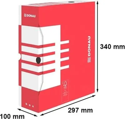 Zdjęcie produktu dla Pudło archiwizacyjne 100x340x297 A4 Czerwone