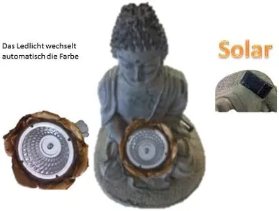 Produktbild von Solar-LED-Lampe Buddha, Farbwechsel, 30x15,5x15,5 cm, wetterbeständig