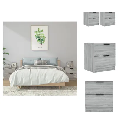 Immagine prodotto di vidaXL Comodini 2 pz. Materiale a base di legno Sonoma grigio - Comodini