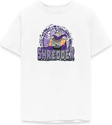 Produktbild von Spreadshirt Teenage Mutant Ninja Turtles Shredder Teenager T-Shirt, 134/146 (9-11 Jahre), Weiß