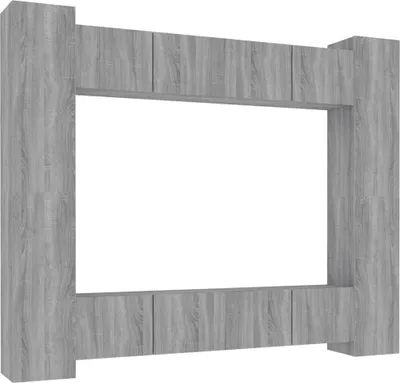 Produktbild von vidaXL 8-tlg. TV-Schrank-Set Grau Sonoma Holzwerkstoff