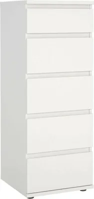 Image de Abelarda - Commode, 40x40x107h cm Blanc, 5 Tiroirs