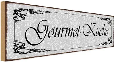 Produktbild von vianmo Holzschild 10x27 cm Gourmet - Küche Feinschmecker Kochen